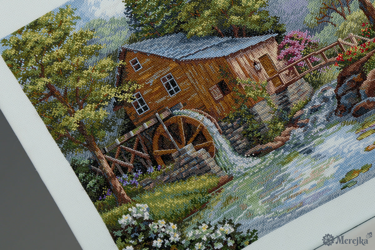 Merejka Kreuzstich-Set K-166 – Motiv In Mehrfarbig, Fertig 31x40 Cm, Mit Aida 16, DMC Garn & Nadel