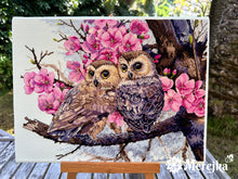 Load image into Gallery viewer, Two Owls in Spring Blossom
