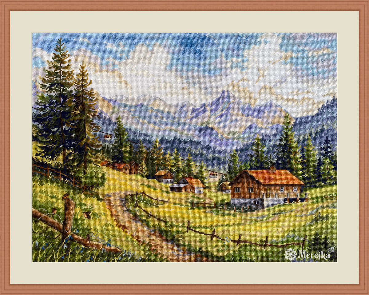 Merejka Kreuzstich-Set „Sterne“ – Mit Aida-Stoff, DMC-Garn & Anleitung, Größe 26x35 Cm