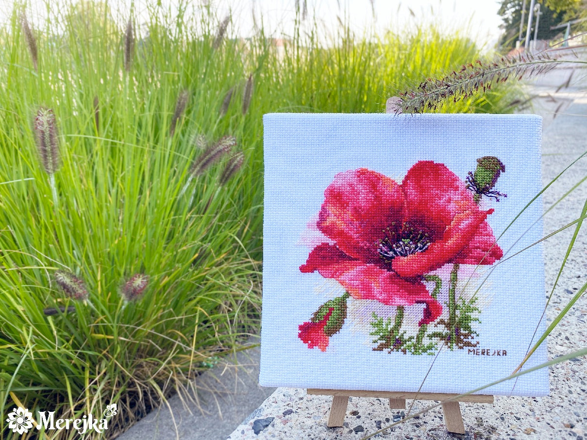 Cross stitch kit by Merejka Red Poppy cross-stitch-kit-by-merejka-red-poppy